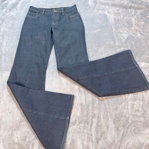 EXPRESS 70s Flare Mid Rise Dark Wash Denim Jeans Women Size 6R